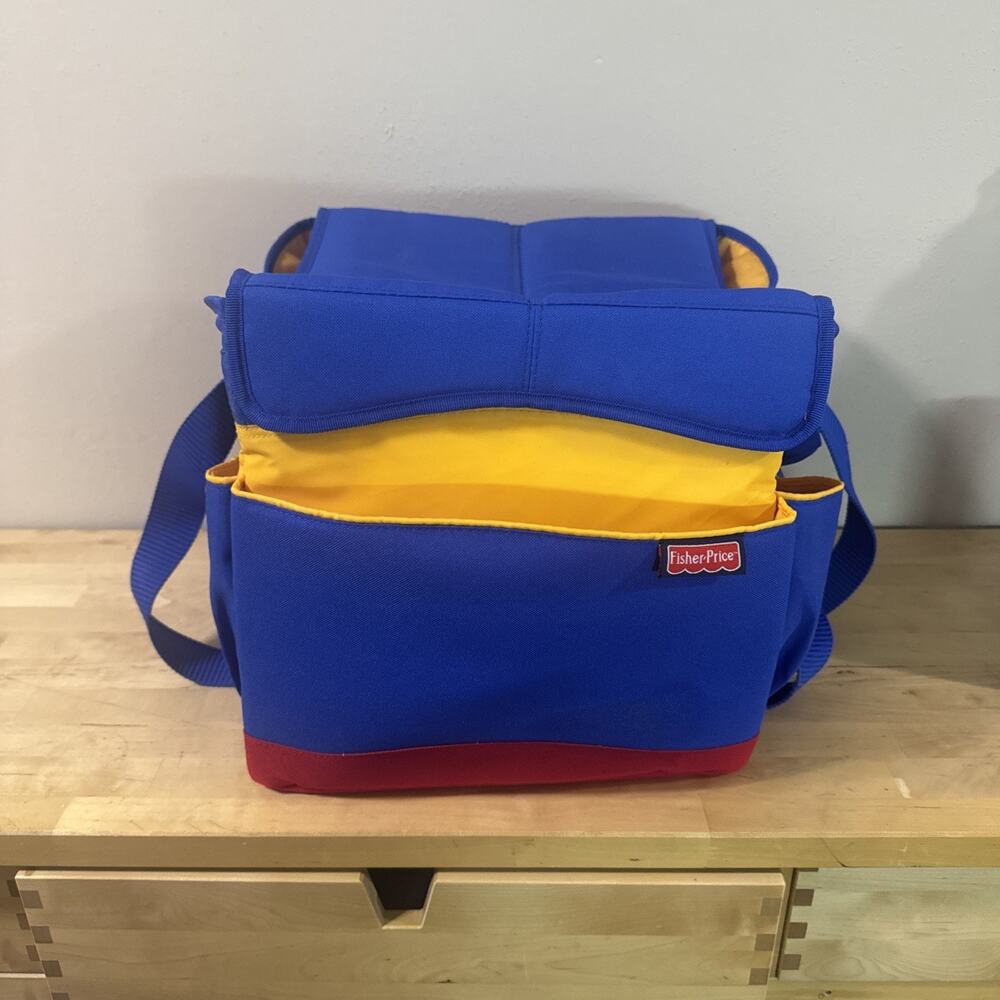 Retro 90’s Vintage Fisher Price Baby Diaper Bag Insulated ColorBlock Cooler Tote